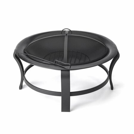 PIPERS PIT Black Steel Round Wood Burning Fire Pit PI3106438